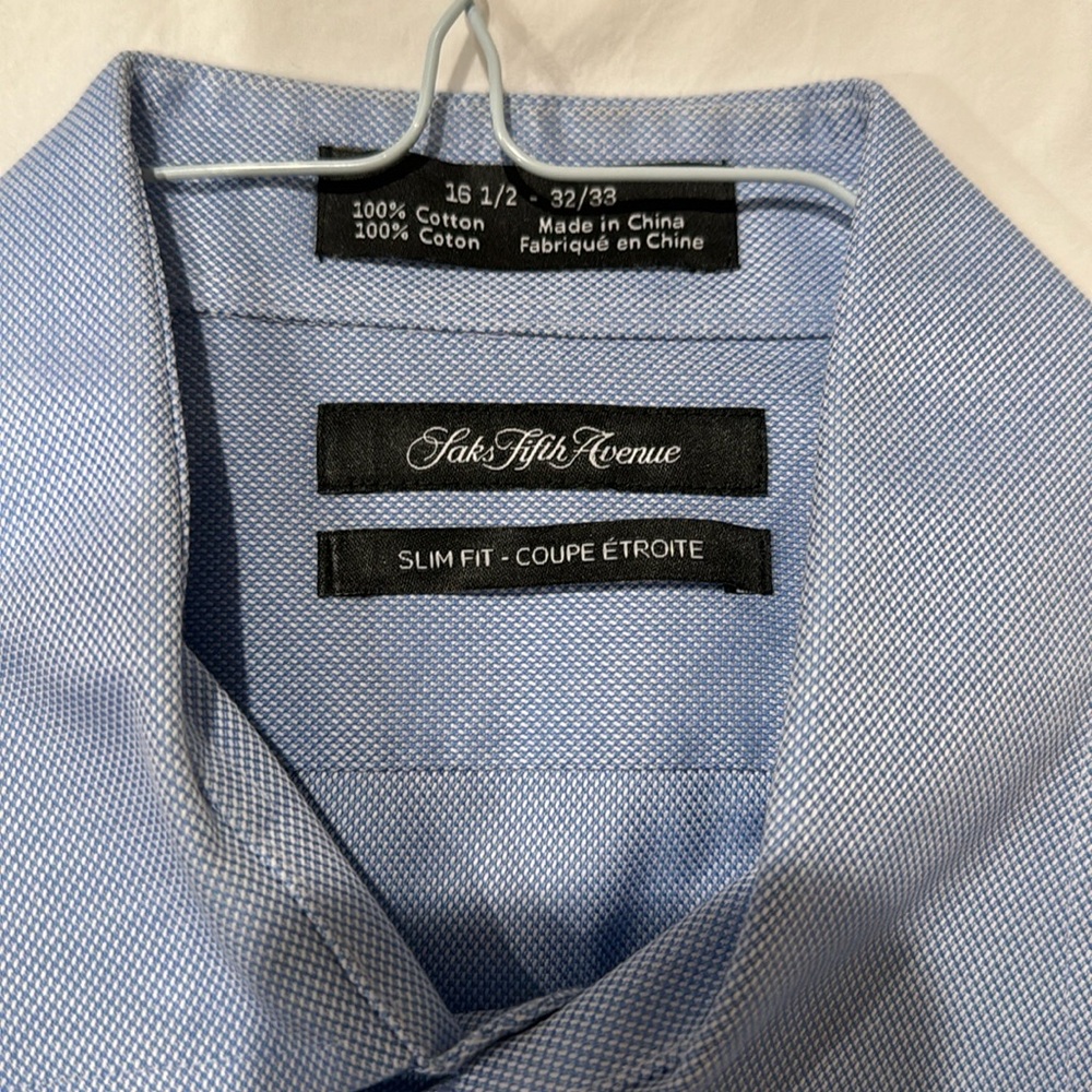 Saks, Fifth Avenue dress shirt 16.5 32/33
